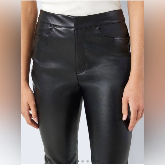 Noisy may NMANDY MONI PU HW ANKLE Black Faux Leather Pants size L - Picture 5 of 5